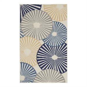 Nourison Grafix 3' x 5' White Contemporary Indoor Rug Polypropylene