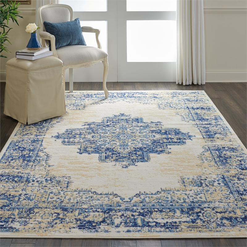 Nourison Grafix 6' x 9' White Transitional Indoor Rug Polypropylene