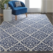 Nourison Grafix 6' x 9' White/Blue Transitional Indoor Rug Polypropylene