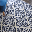 Nourison Grafix 6' x 9' White/Blue Transitional Indoor Rug Polypropylene