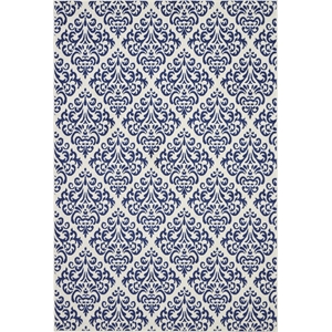 Nourison Grafix 6' x 9' White/Blue Transitional Indoor Rug Polypropylene