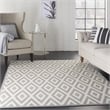 Nourison Grafix 6' x 9' White/Grey Mid-Century Modern Indoor Rug Polypropylene