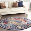 Nourison Grafix 5' x Round Multicolor Fabric Bohemian Area Rug (5' Round)