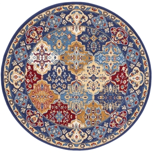 Nourison Grafix 5' x Round Multicolor Fabric Bohemian Area Rug (5' Round)