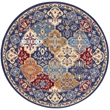 Nourison Grafix 5' x Round Multicolor Fabric Bohemian Area Rug (5' Round)