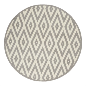 Nourison Grafix 5'3&quot x ROUND White/Gray Mid-Century Modern Indoor Rug