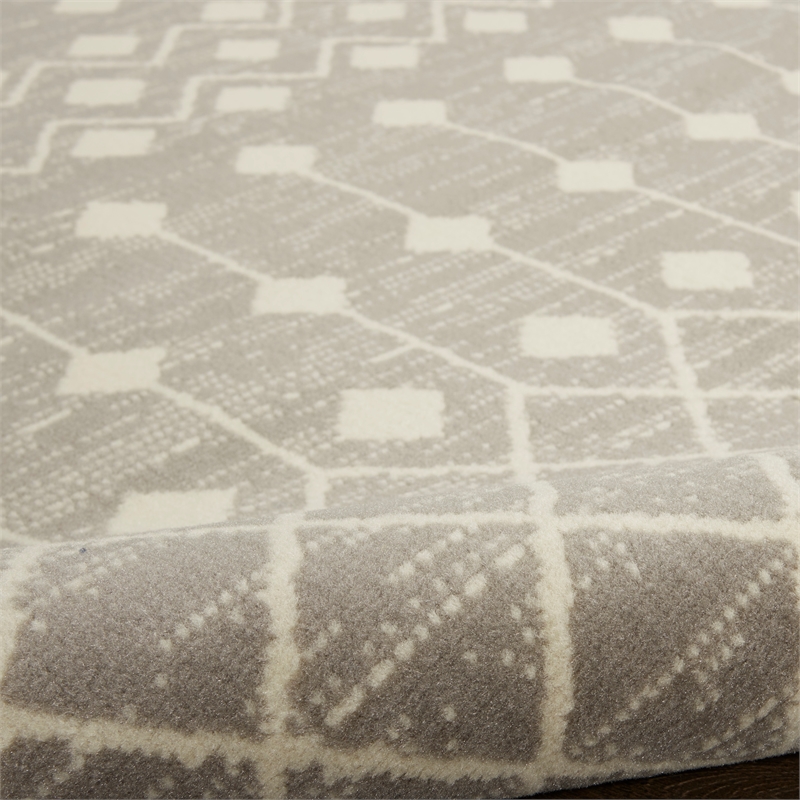 nourison grafix 6' x 9' bohemian indoor rug in gray