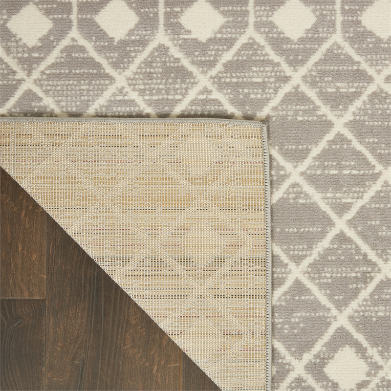 nourison grafix 6' x 9' bohemian indoor rug in gray
