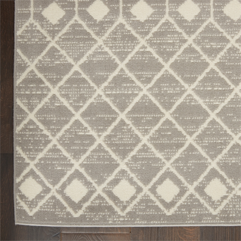 nourison grafix 6' x 9' bohemian indoor rug in gray