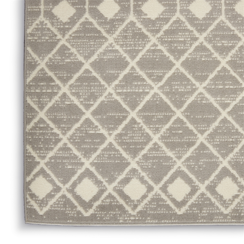 nourison grafix 6' x 9' bohemian indoor rug in gray