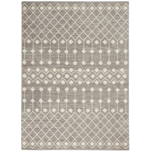 nourison grafix 6' x 9' grey bohemian indoor rug