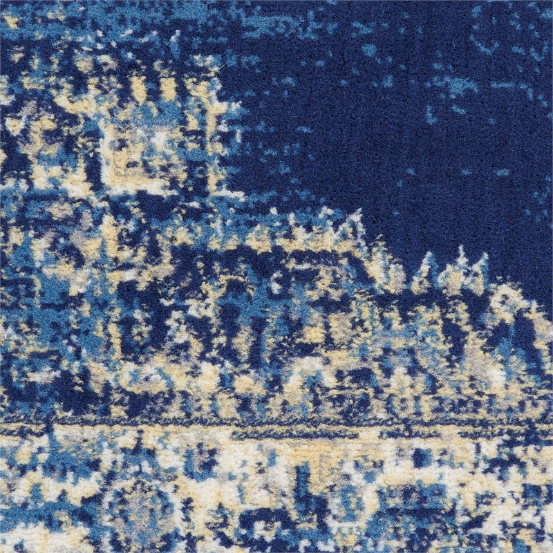 Nourison Grafix 6' x 9' Navy Blue Transitional Indoor Rug Polypropylene