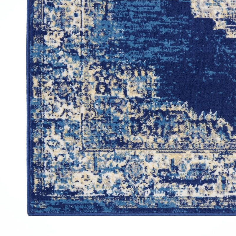 Nourison Grafix 6' x 9' Navy Blue Transitional Indoor Rug Polypropylene