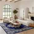 Nourison Grafix 6' x 9' Navy Blue Transitional Indoor Rug Polypropylene