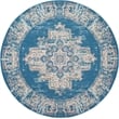 Nourison Grafix 8' x Round Blue Fabric Vintage Area Rug (8' Round)