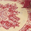 Nourison Grafix 8' x Round Red and White Fabric Vintage Area Rug (8' Round)