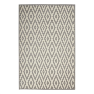 Nourison Grafix 5'3&quot x 7'3&quot White/Gray Mid-Century Modern Indoor Rug