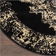 Nourison Grafix 5' x Round Black and White Fabric Vintage Area Rug (5' Round)