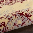 Nourison Grafix 5' x Round Red and White Fabric Vintage Area Rug (5' Round)