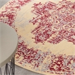 Nourison Grafix 5' x Round Red and White Fabric Vintage Area Rug (5' Round)