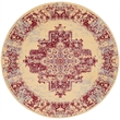 Nourison Grafix 5' x Round Red and White Fabric Vintage Area Rug (5' Round)