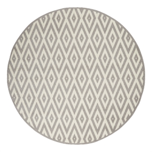 Nourison Grafix 8' x ROUND White/Gray Mid-Century Modern Indoor Rug