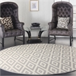 Nourison Grafix 8' x ROUND White/Gray Mid-Century Modern Indoor Rug