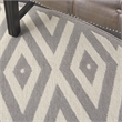Nourison Grafix 8' x ROUND White/Gray Mid-Century Modern Indoor Rug