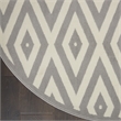 Nourison Grafix 8' x ROUND White/Gray Mid-Century Modern Indoor Rug