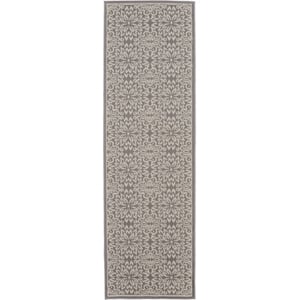 Nourison Jubilant 7' Runner Gray Fabric Farmhouse Area Rug (7' Runner)