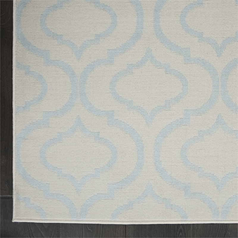 Nourison Jubilant 4' x 6' Ivory/Blue Contemporary Indoor Rug Polypropylene