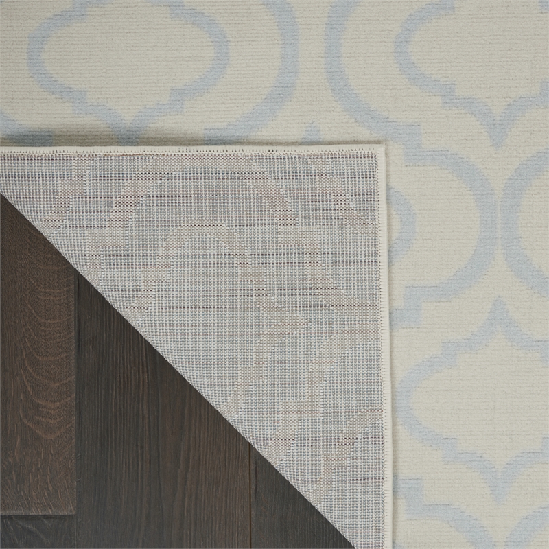 Nourison Jubilant 4' x 6' Ivory/Blue Contemporary Indoor Rug Polypropylene