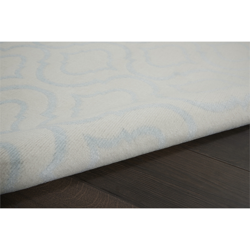 Nourison Jubilant 4' x 6' Ivory/Blue Contemporary Indoor Rug Polypropylene