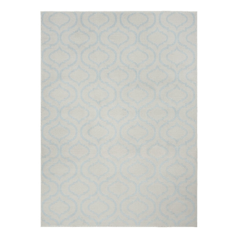 Nourison Jubilant 4' x 6' Ivory/Blue Contemporary Indoor Rug Polypropylene