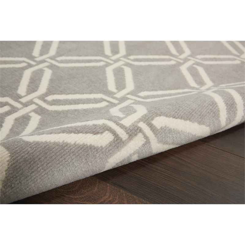 Nourison Jubilant 6' x 9' Grey Contemporary Indoor Rug Polypropylene