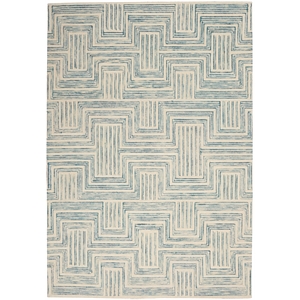 Nourison Linked 3'9&quot x 5'9&quot Ivory/Turquoise Bohemian Indoor Rug