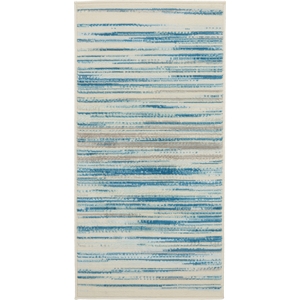 Nourison Jubilant 2' x 4' Blue Modern Fabric Indoor Area Rug