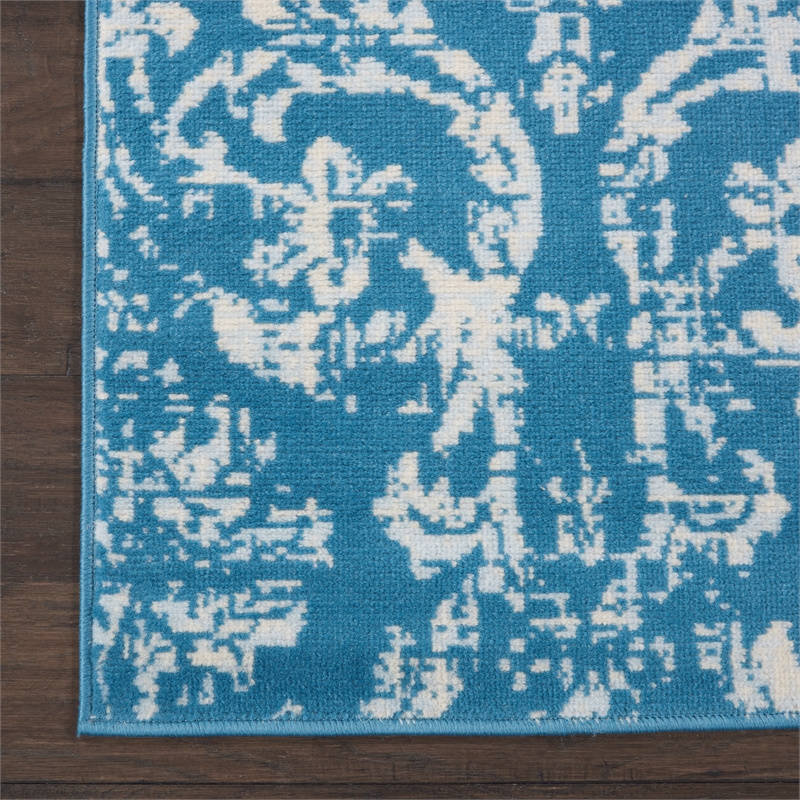 Nourison Jubilant 2' x 4' Blue Fabric Vintage Area Rug (2' x 4')