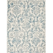 Nourison Jubilant 4' x 6' White and Blue Fabric Vintage Area Rug (4' x 6')