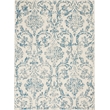 Nourison Jubilant 4' x 6' White and Blue Fabric Vintage Area Rug (4' x 6')