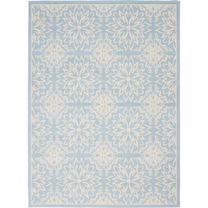 nourison jubilant 6' x 9' ivory/light blue farmhouse indoor rug