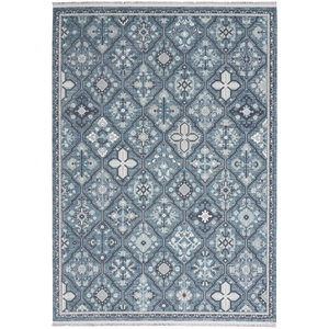 nourison lennox 4' x 6' blue/grey transitional indoor rug