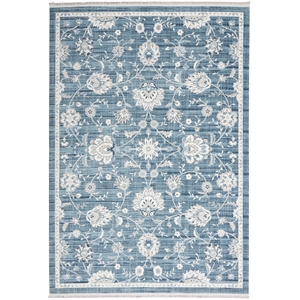 nourison lennox 4' x 6' blue/ivory french country indoor rug