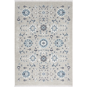 nourison lennox 4' x 6' grey/blue french country indoor rug