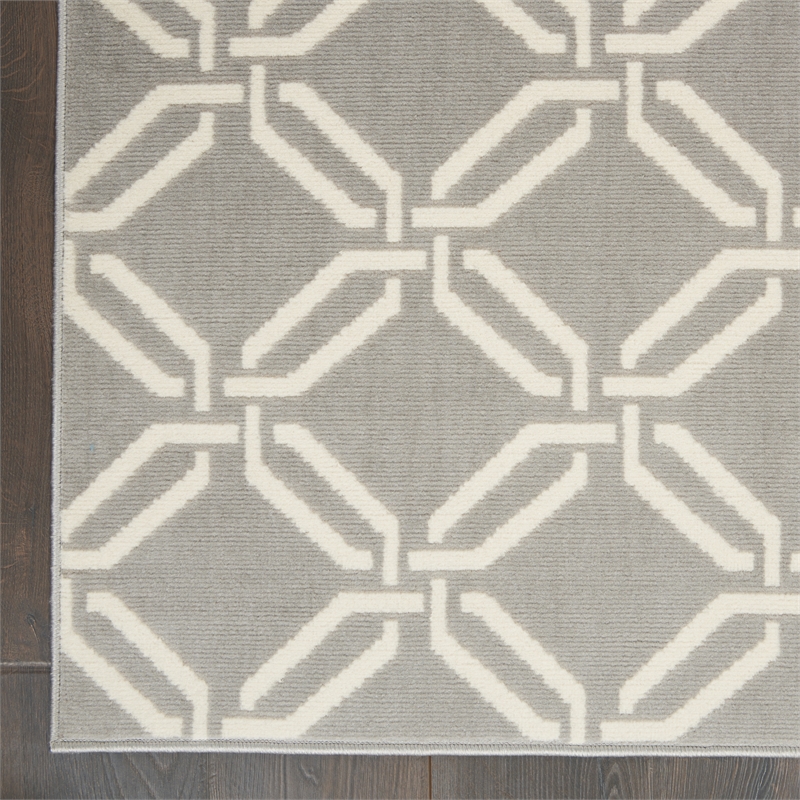 Nourison Jubilant 2' x 4' Grey Contemporary Indoor Rug
