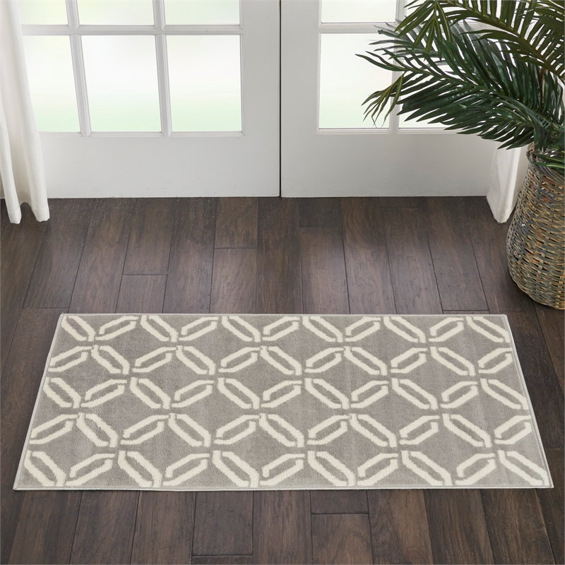 Nourison Jubilant 2' x 4' Grey Contemporary Indoor Rug