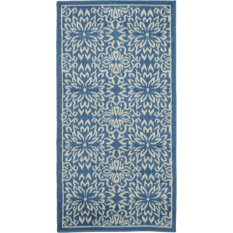 Nourison Jubilant 2' x 4' Ivory/Blue Farmhouse Indoor Rug