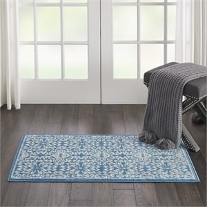 Nourison Jubilant 2' x 4' Ivory/Blue Farmhouse Indoor Rug
