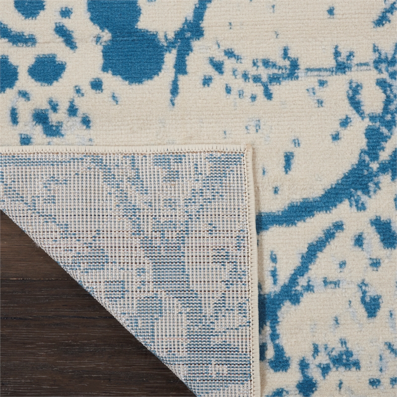 Nourison Jubilant 2' x 4' Ivory/Blue Modern Indoor Rug