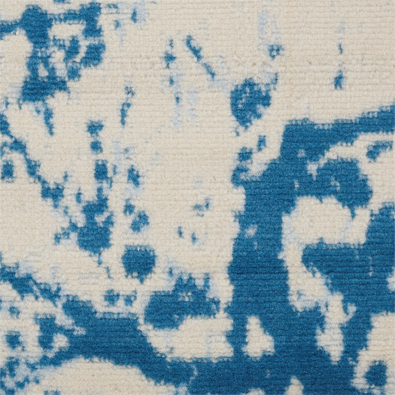 Nourison Jubilant 2' x 4' Ivory/Blue Modern Indoor Rug